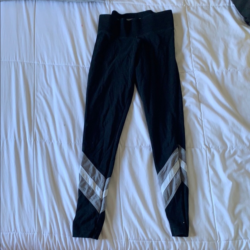 Pink striped leggings
